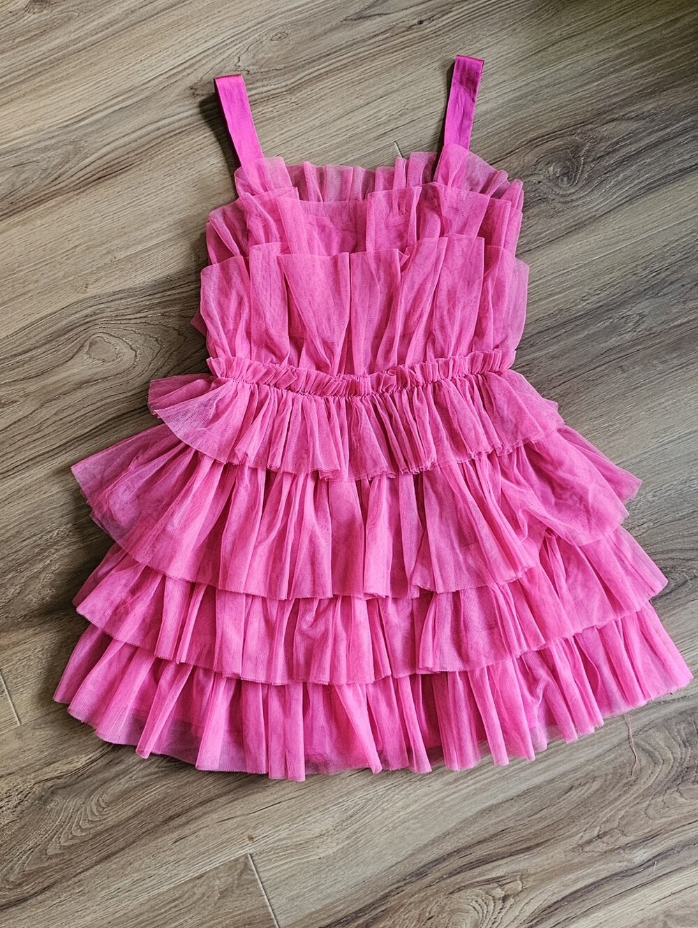Storia Womens Pink Layered Ruffle Dress size small Like NEW